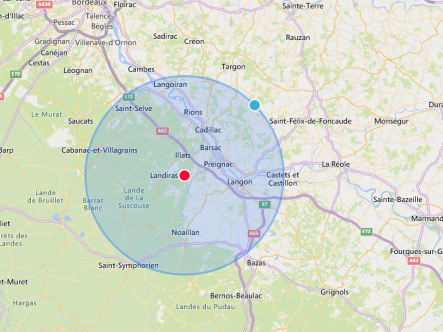prise en charge taxi ILLATS LANDIRAS PODENSAC LANGON CADILLAC...